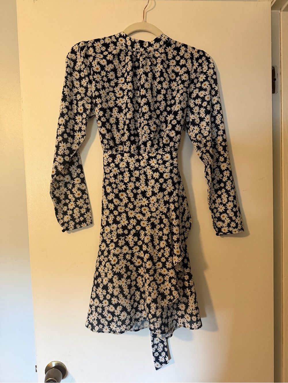 Lipan Studio Floral Long-Sleeve Daisy Print Dress, Size S